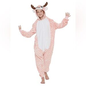 Kids Pink Deer Pajama Onesie